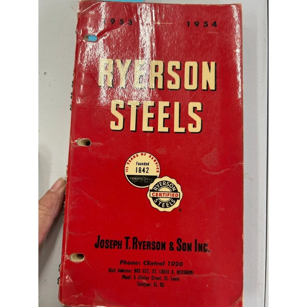 Ryerson Steels‎ 1953-1954 Steel Stock List Joseph T Ryerson & Son Inc